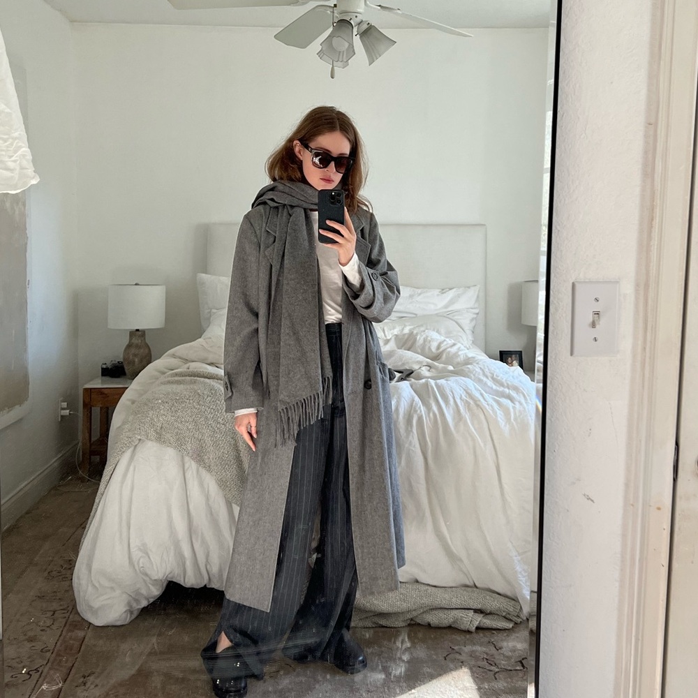 Gray Double-Breasted Overcoat - image 4